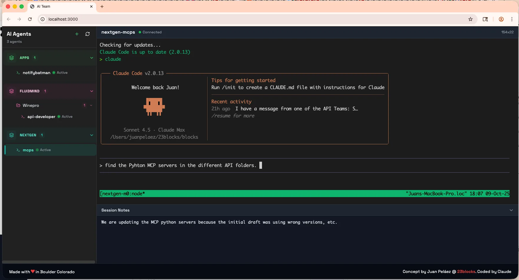 Screenshot of AI Maestro