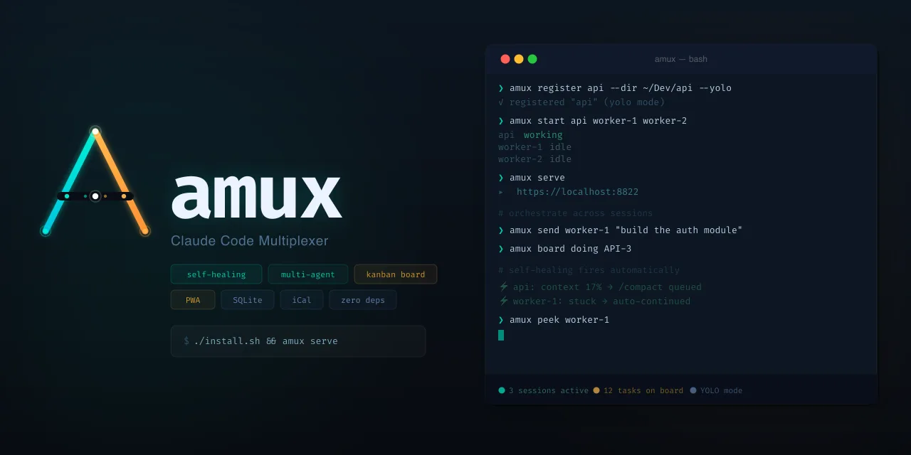 Screenshot of amux
