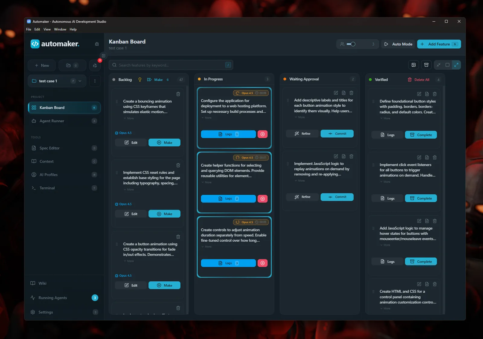 Screenshot of Automaker