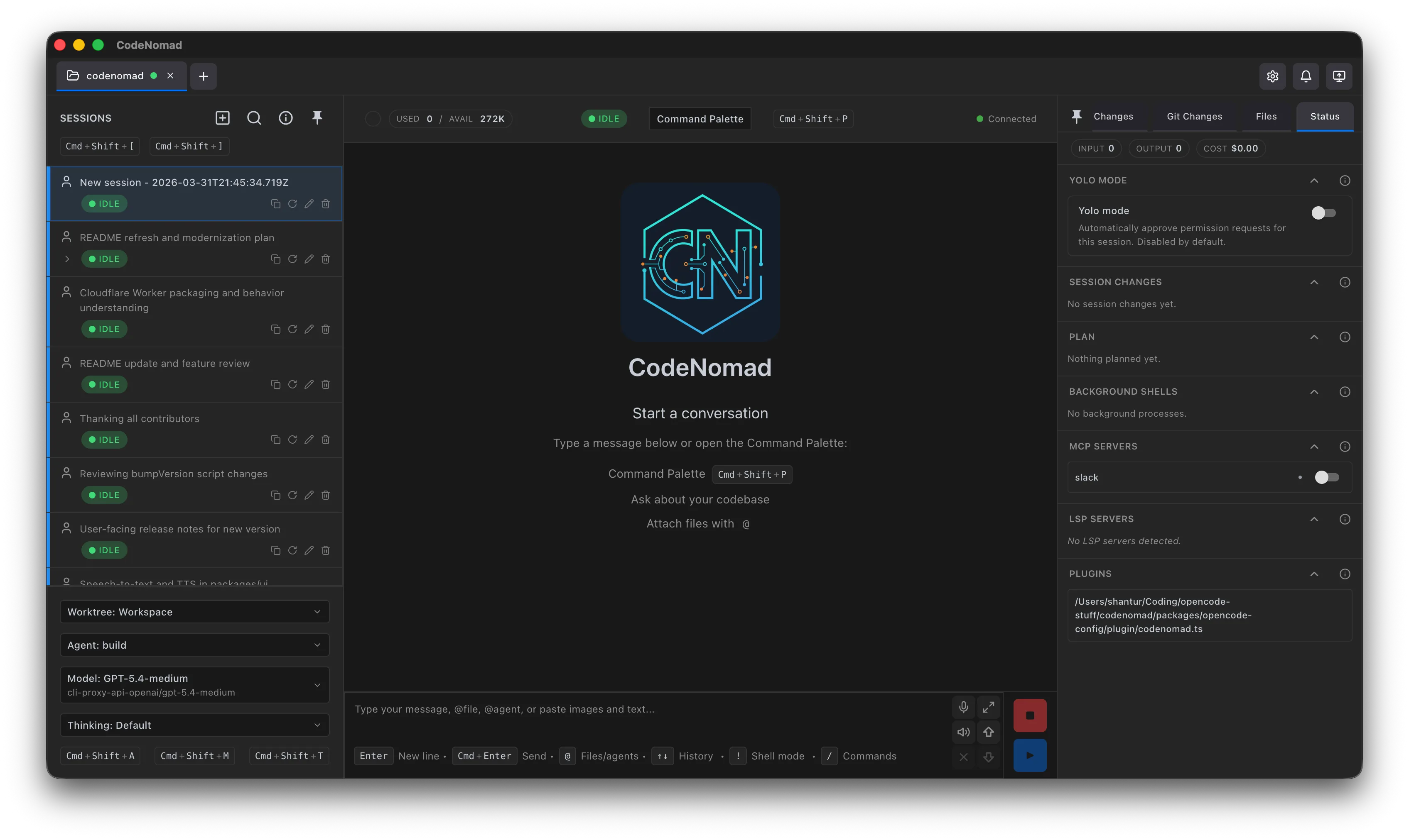 Screenshot of CodeNomad