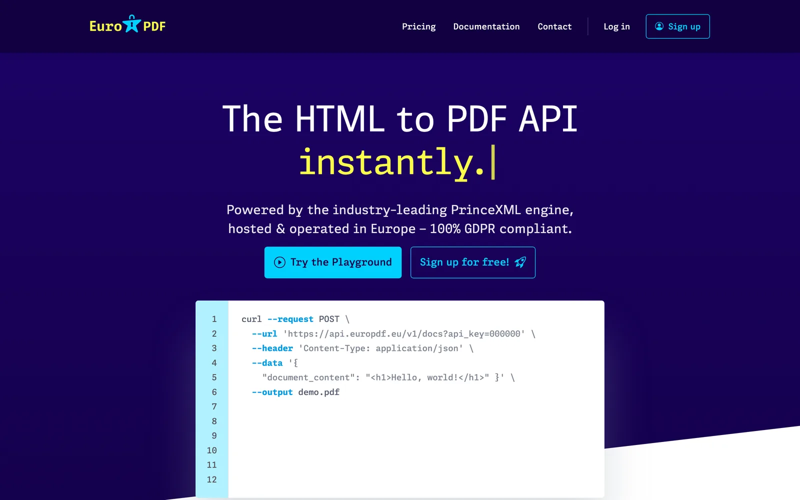 Screenshot of EuroPDF