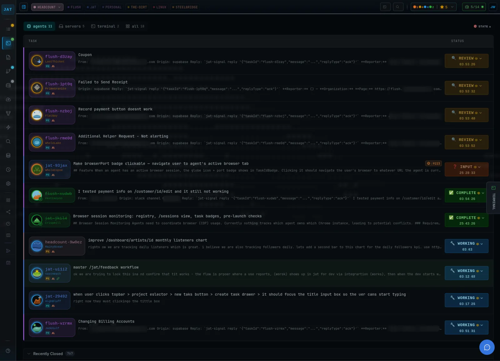 Screenshot of jat