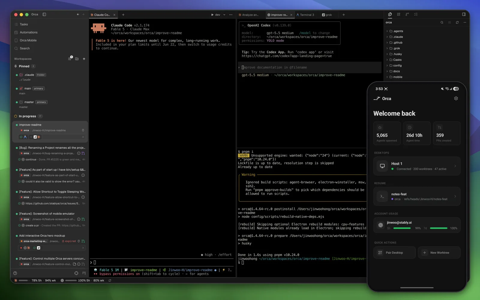 Screenshot of Orca