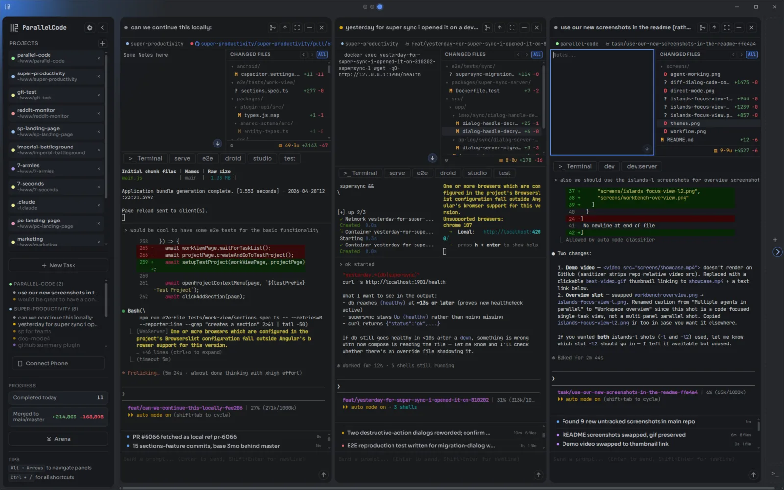 Screenshot of Parallel Code