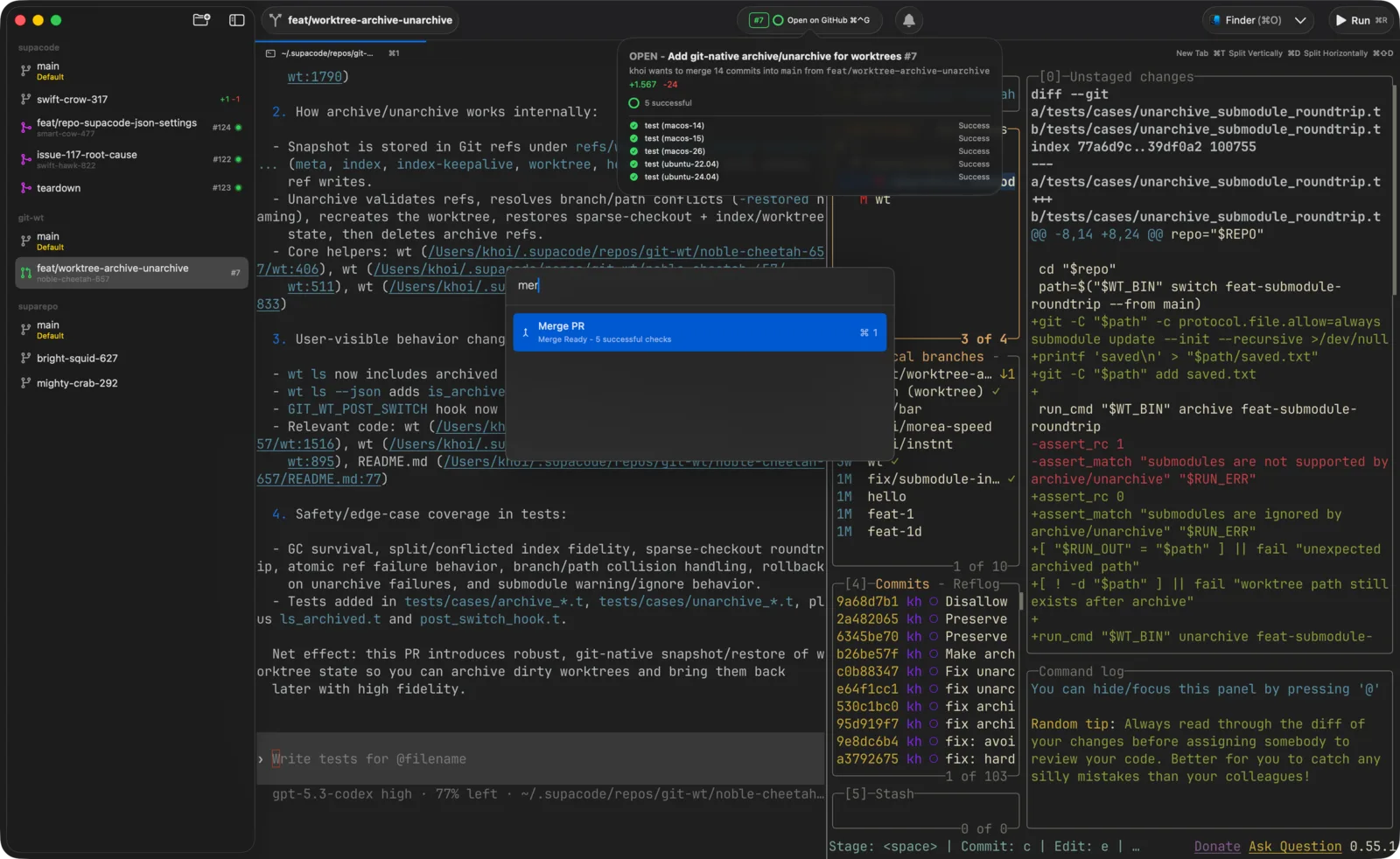 Screenshot of Supacode